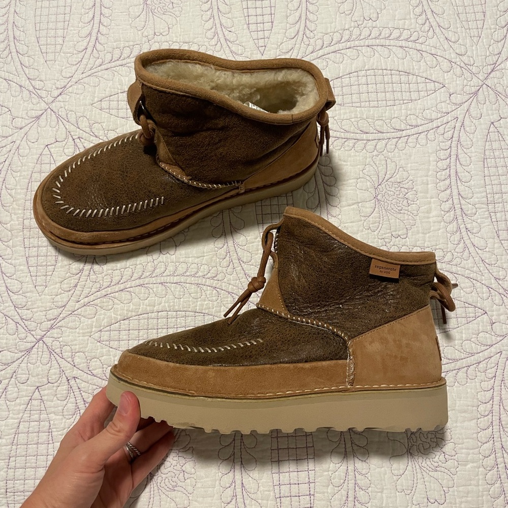 Uggs Campfire Crafted Regenerate Brown Suede Ankle Boots